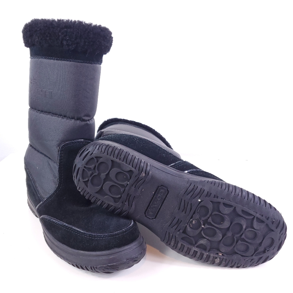 COACH New York Black Sherman Winter Boots with Fur Lining  - Picture 3 of 7